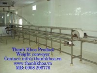 Băng tải cân vô lon cá nục